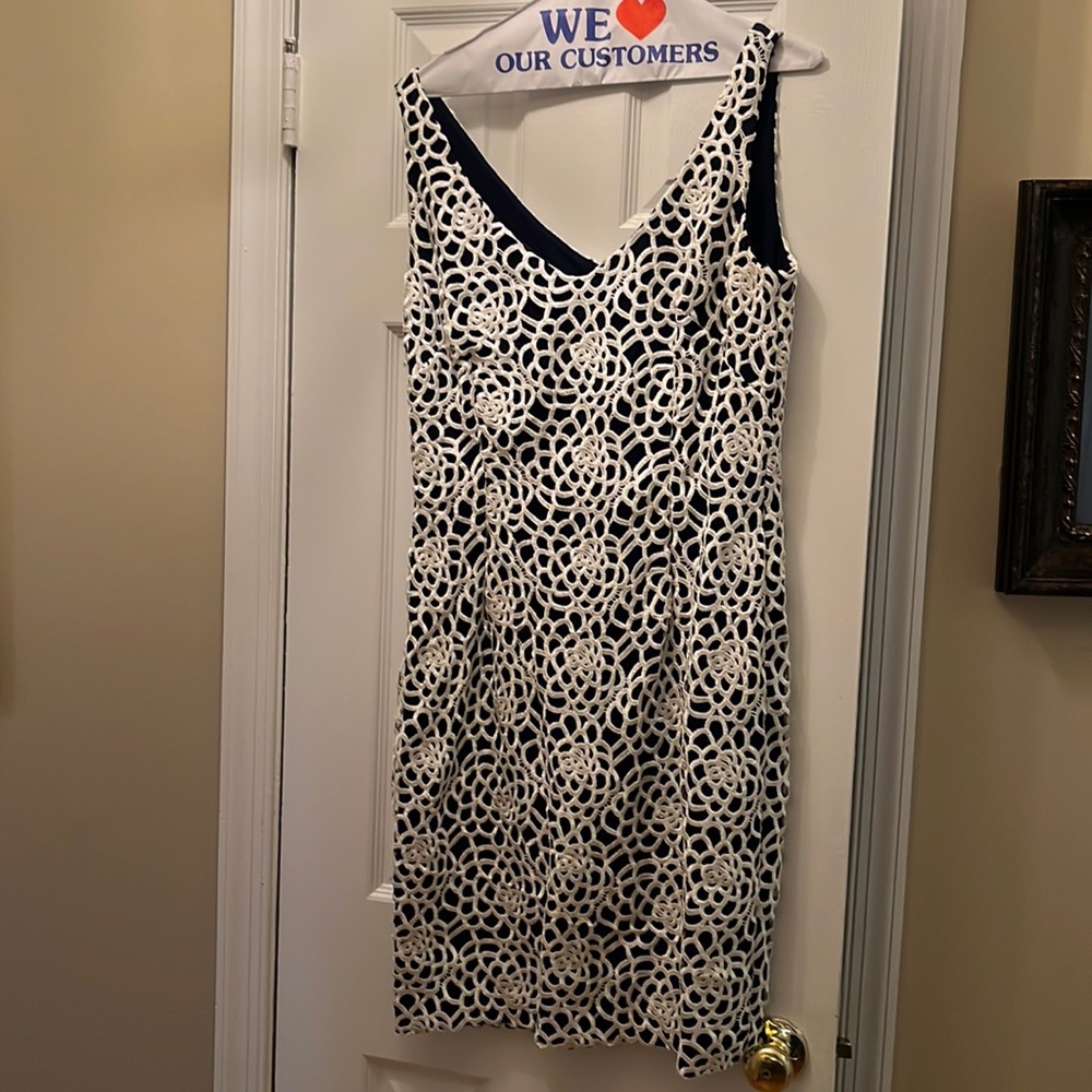 Navy and Silver Ralph Lauren Cocktail Dress